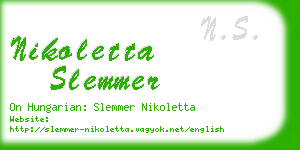 nikoletta slemmer business card